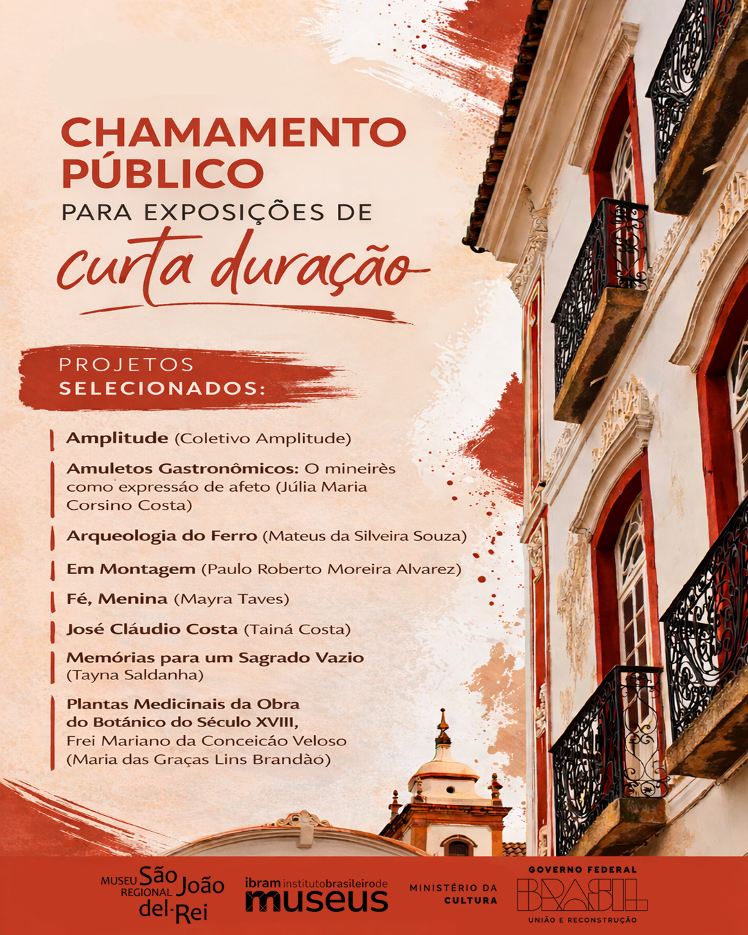 Resultado da seleção de projetos para exposições de curta duração